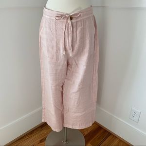 NWOT American Eagle wide leg linen pant, size 8 Pink